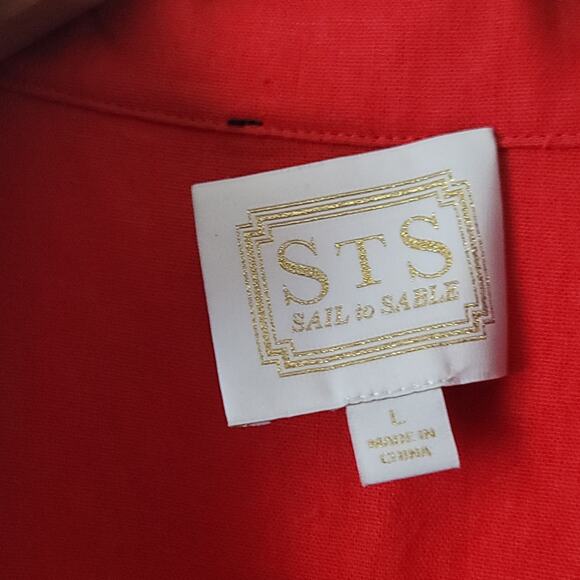 Sail to Sable- Women's Red Sleeveless Classic Tunic- 55% Linen- size Large - Picture 3 of 8